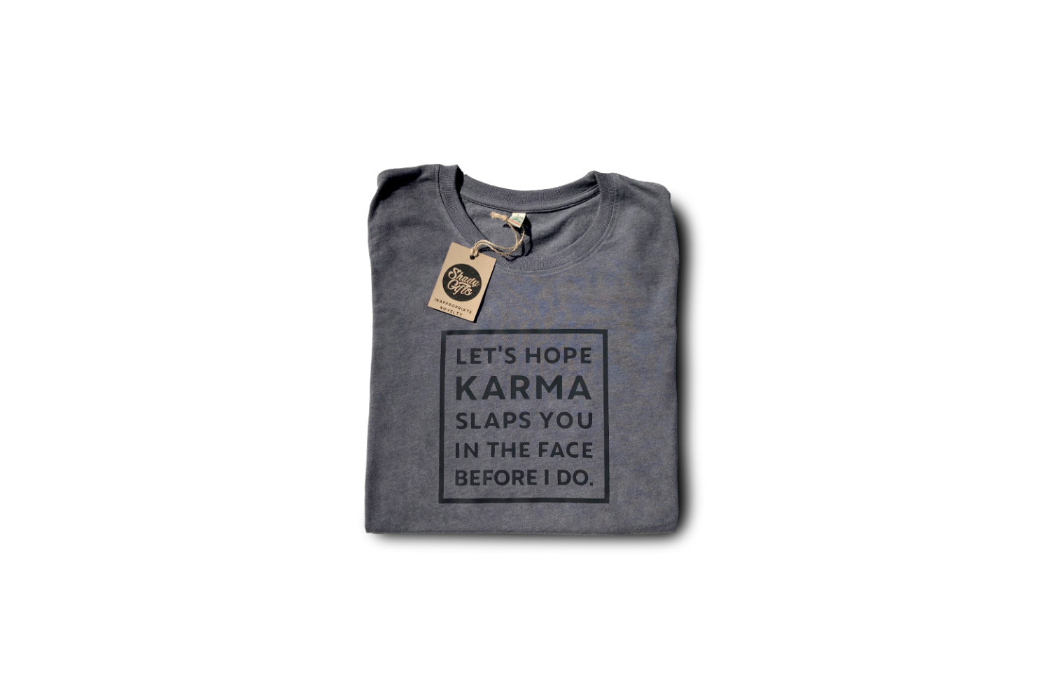 Karma Dark Grey Black Tee 3
